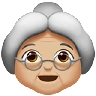 Old Woman: Medium-Light Skin Tone Emoji 👵🏼 image - Apple style