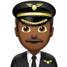 Man Pilot: Medium-Dark Skin Tone Emoji 👨🏾‍✈️ image - Apple style