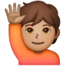 Person Raising Hand: Medium Skin Tone Emoji 🙋🏽 image - Samsung style