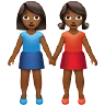 Women Holding Hands: Medium-Dark Skin Tone Emoji 👭🏾 image - Apple style