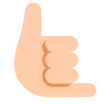 Call Me Hand: Light Skin Tone Emoji 🤙🏻 image - Tossface style