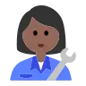 Woman Mechanic: Medium-Dark Skin Tone Emoji 👩🏾‍🔧 image - Tossface style