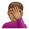 Man Facepalming: Medium Skin Tone Emoji 🤦🏽‍♂️ image - WhatsApp style