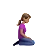 Woman Kneeling Facing Right: Medium Skin Tone