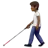Person With White Cane: Medium-Dark Skin Tone