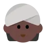 Person Wearing Turban: Dark Skin Tone Emoji 👳🏿 image - Tossface style