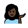 Woman Tipping Hand: Dark Skin Tone Emoji 💁🏿‍♀️ image - OpenMoji style