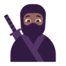 Ninja: Medium-Dark Skin Tone Emoji 🥷🏾 image - Microsoft Classic 2D style