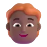 Person: Medium-Dark Skin Tone, Red Hair Emoji 🧑🏾‍🦰 image - Microsoft 3D Fluent style