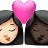 Kiss: Woman, Woman, Light Skin Tone, Dark Skin Tone
