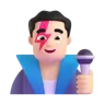 Man Singer: Light Skin Tone Emoji 👨🏻‍🎤 image - Microsoft 3D Fluent style