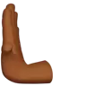 Leftwards Pushing Hand: Medium-Dark Skin Tone Emoji 🫷🏾 image - Apple style