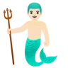 Merman: Light Skin Tone Emoji 🧜🏻‍♂️ image - Google Noto Color style