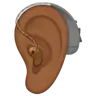 Ear With Hearing Aid: Medium-Dark Skin Tone Emoji 🦻🏾 image - Apple style