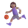 Woman Bouncing Ball: Medium Skin Tone Emoji ⛹🏽‍♀️ image - Microsoft 3D Fluent style