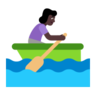 Woman Rowing Boat: Dark Skin Tone Emoji 🚣🏿‍♀️ image - Microsoft Classic 2D style