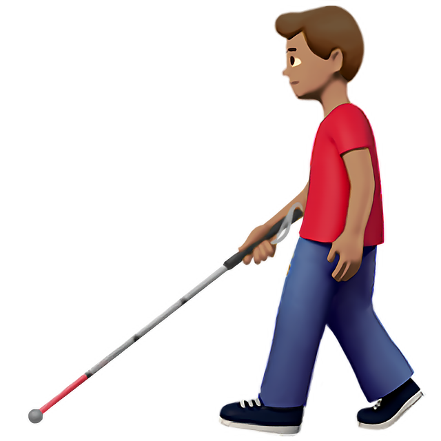 Man With White Cane: Medium Skin Tone