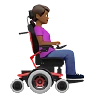 Woman In Motorized Wheelchair Facing Right: Medium-Dark Skin Tone Emoji 👩🏾‍🦼‍➡️ image - Apple style