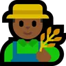 Man Farmer: Medium-Dark Skin Tone Emoji 👨🏾‍🌾 image - Microsoft Windows 10 Segoe UI Emoji style