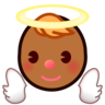 Baby Angel: Medium-Dark Skin Tone Emoji 👼🏾 image - Emojidex style