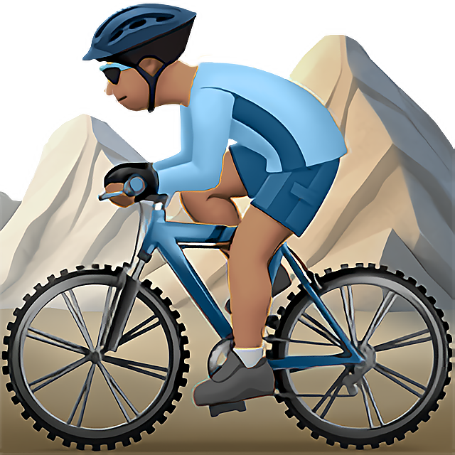 Man Mountain Biking: Medium Skin Tone