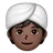 Person Wearing Turban: Dark Skin Tone