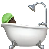 Person Taking Bath: Dark Skin Tone Emoji 🛀🏿 image - Apple style
