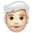 Man: Light Skin Tone, White Hair