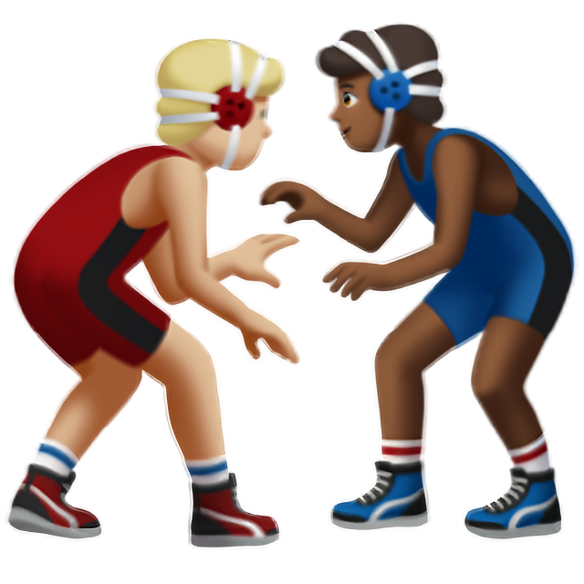 Men Wrestling: Medium-Light Skin Tone, Medium-Dark Skin Tone