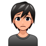 Person Frowning: Medium-Light Skin Tone Emoji 🙍🏼 image - Emojidex style