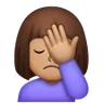 Woman Facepalming: Medium Skin Tone Emoji 🤦🏽‍♀️ image - Samsung style