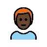 Man: Dark Skin Tone, Red Hair Emoji 👨🏿‍🦰 image - OpenMoji style