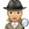 Woman Detective: Medium-Light Skin Tone Emoji 🕵🏼‍♀️ image - Apple style