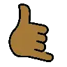 Call Me Hand: Medium-Dark Skin Tone Emoji 🤙🏾 image - OpenMoji style