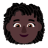 Woman: Dark Skin Tone, Curly Hair Emoji 👩🏿‍🦱 image - Microsoft Classic 2D style