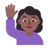 Woman Raising Hand: Medium-Dark Skin Tone Emoji 🙋🏾‍♀️ image - Microsoft Classic 2D style