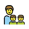 Family: Man, Boy, Boy Emoji 👨‍👦‍👦 image - OpenMoji style