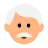 Man: Medium-Light Skin Tone, White Hair
