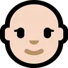 Woman: Light Skin Tone, Bald Emoji 👩🏻‍🦲 image - Microsoft Windows 10 Segoe UI Emoji style
