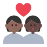 Couple With Heart: Person, Person, Medium-Dark Skin Tone, Dark Skin Tone Emoji 🧑🏾‍❤️‍🧑🏿 image - Tossface style