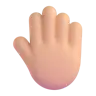 Raised Back Of Hand: Medium-Light Skin Tone Emoji 🤚🏼 image - Microsoft 3D Fluent style