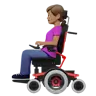 Woman In Motorized Wheelchair: Medium Skin Tone Emoji 👩🏽‍🦼 image - Apple style