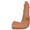 Rightwards Pushing Hand: Medium Skin Tone Emoji 🫸🏽 image - Apple style
