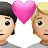 Couple With Heart: Person, Person, Light Skin Tone, Medium-Light Skin Tone