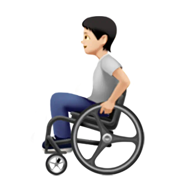 Person In Manual Wheelchair: Light Skin Tone