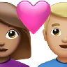 Couple With Heart: Woman, Man, Medium Skin Tone, Medium-Light Skin Tone Emoji 👩🏽‍❤️‍👨🏼 image - Apple style