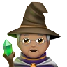 Mage: Medium Skin Tone Emoji 🧙🏽 image - Apple style