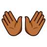 Open Hands: Medium-Dark Skin Tone Emoji 👐🏾 image - Emojidex style