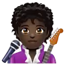 Singer: Dark Skin Tone Emoji 🧑🏿‍🎤 image - WhatsApp style
