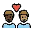 Couple With Heart: Man, Man, Dark Skin Tone, Medium Skin Tone